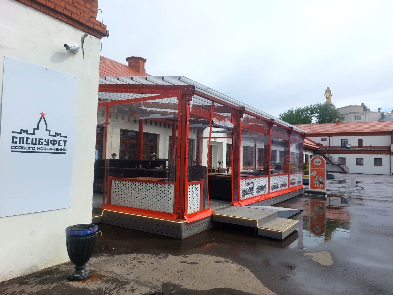 ПВХ шторы для летней террасы кафе в Середейском